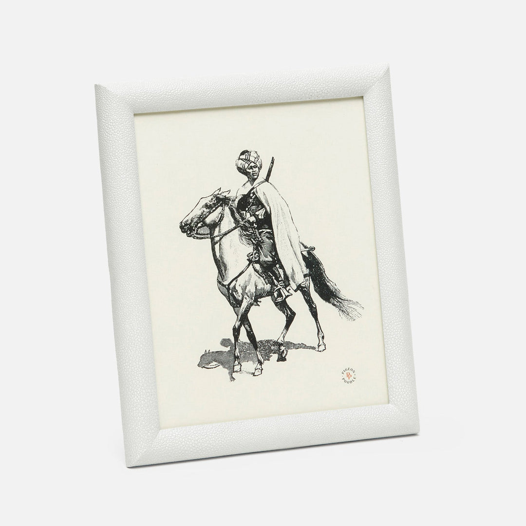 Oxford, Blanc Br, Frame, 8"X10", Realistic Faux Shagreen