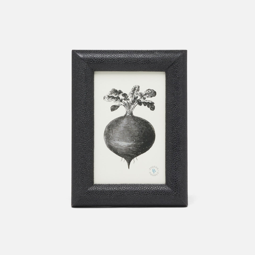 Oxford, Black, Frame, 4"X6", Realistic Faux Shagreen