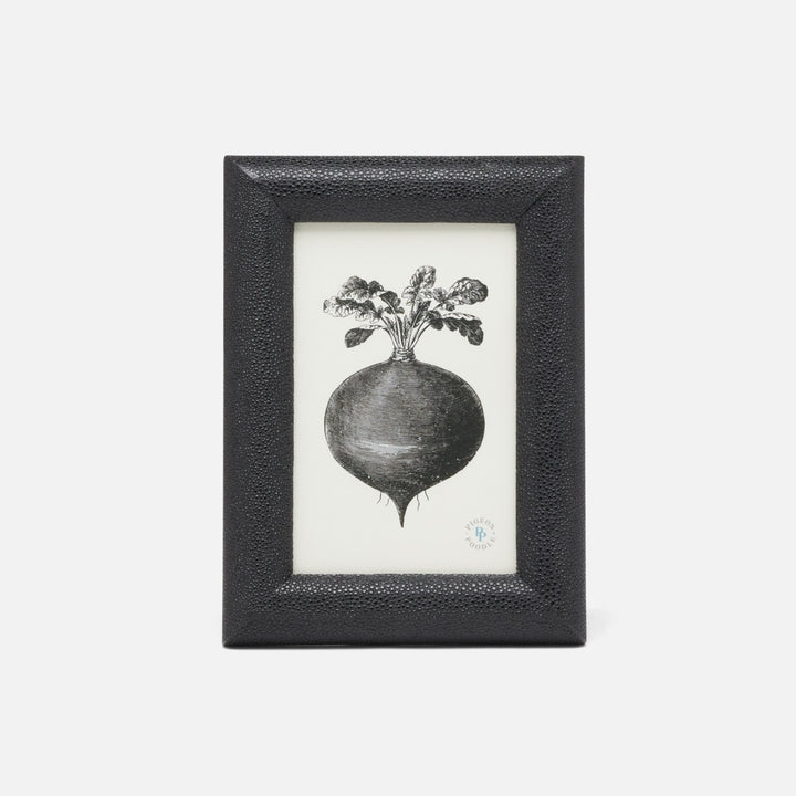 Oxford, Black, Frame, 4"X6", Realistic Faux Shagreen
