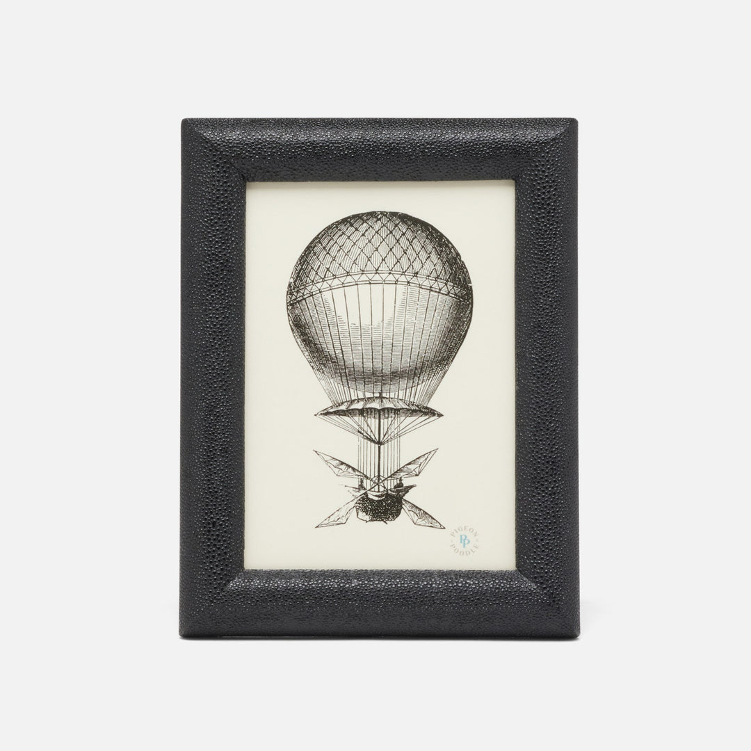 Oxford, Black, Frame, 5"X7", Realistic Faux Shagreen
