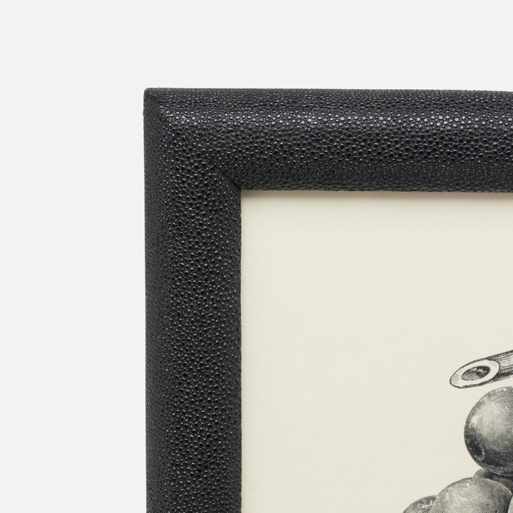 Oxford, Black, Frame, 8"X10", Realistic Faux Shagreen