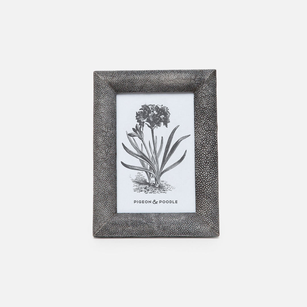 Oxford, Cool Gray, Frame, 4"X6", Realistic Faux Shagreen