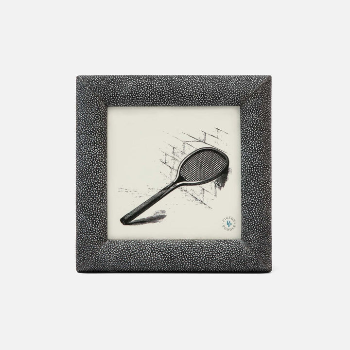Oxford, Cool Gray, Frame, 5"X5", Realistic Faux Shagreen