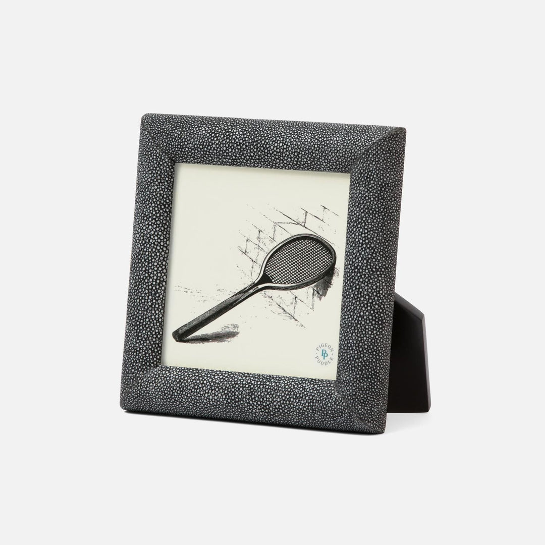 Oxford, Cool Gray, Frame, 5"X5", Realistic Faux Shagreen