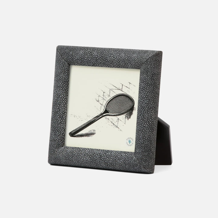 Oxford, Cool Gray, Frame, 5"X5", Realistic Faux Shagreen