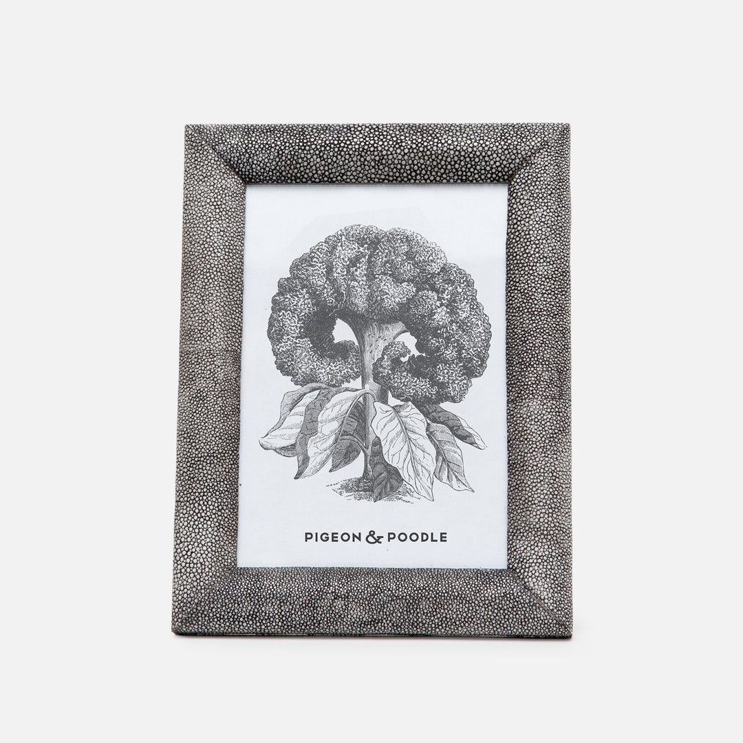 Oxford, Cool Gray, Frame, 5"X7", Realistic Faux Shagreen