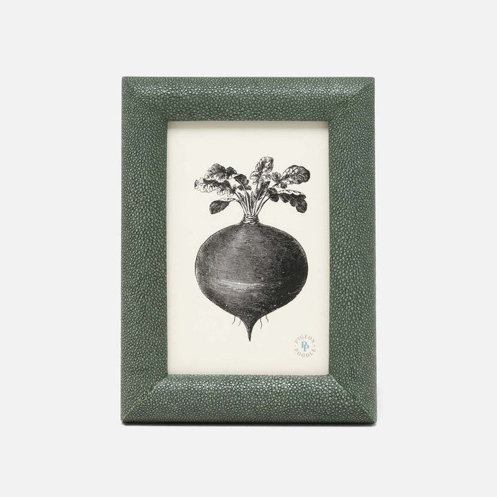 Oxford, Turquoise, Frame, 5"X7", Realistic Faux Shagreen