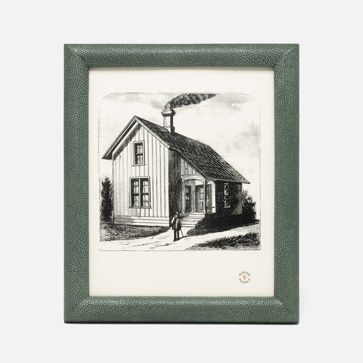 Oxford, Juniper, Frame, 8"X10", Realistic Faux Shagreen