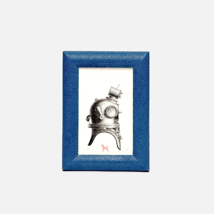Oxford, Navy, Frame, 4"X6", Realistic Faux Shagreen