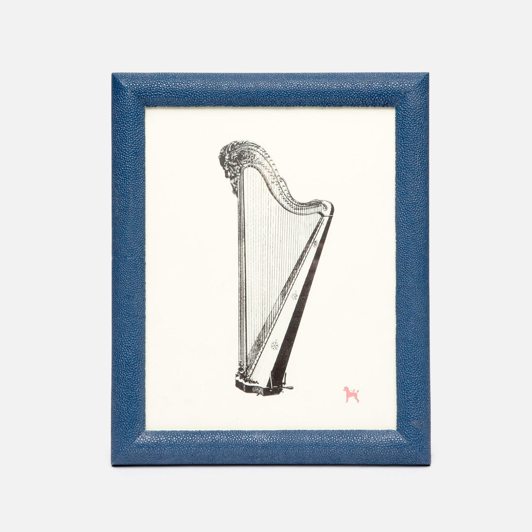 Oxford, Navy, Frame, 8"X10", Realistic Faux Shagreen