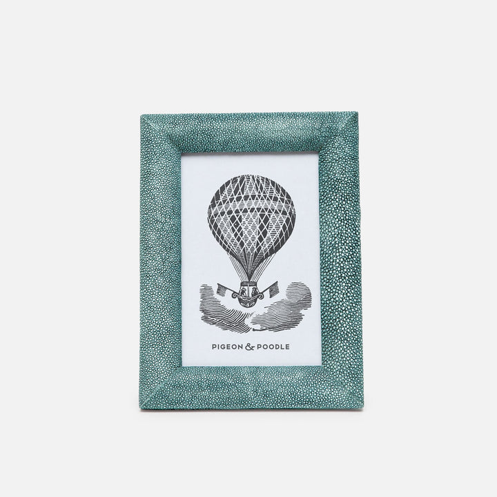 Oxford, Turquoise, Frame, 4"X6", Realistic Faux Shagreen
