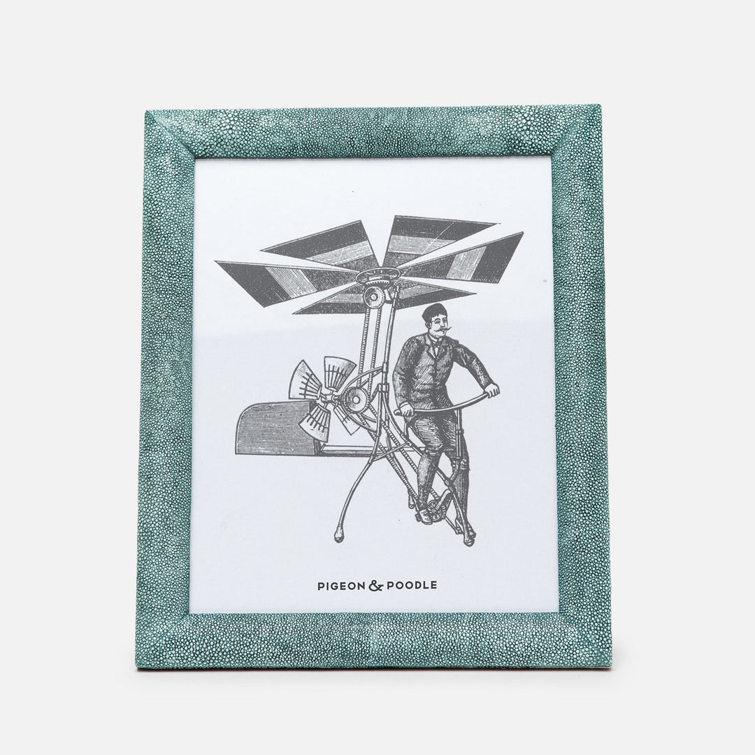 Oxford, Turquoise, Frame, 8"X10", Realistic Faux Shagreen