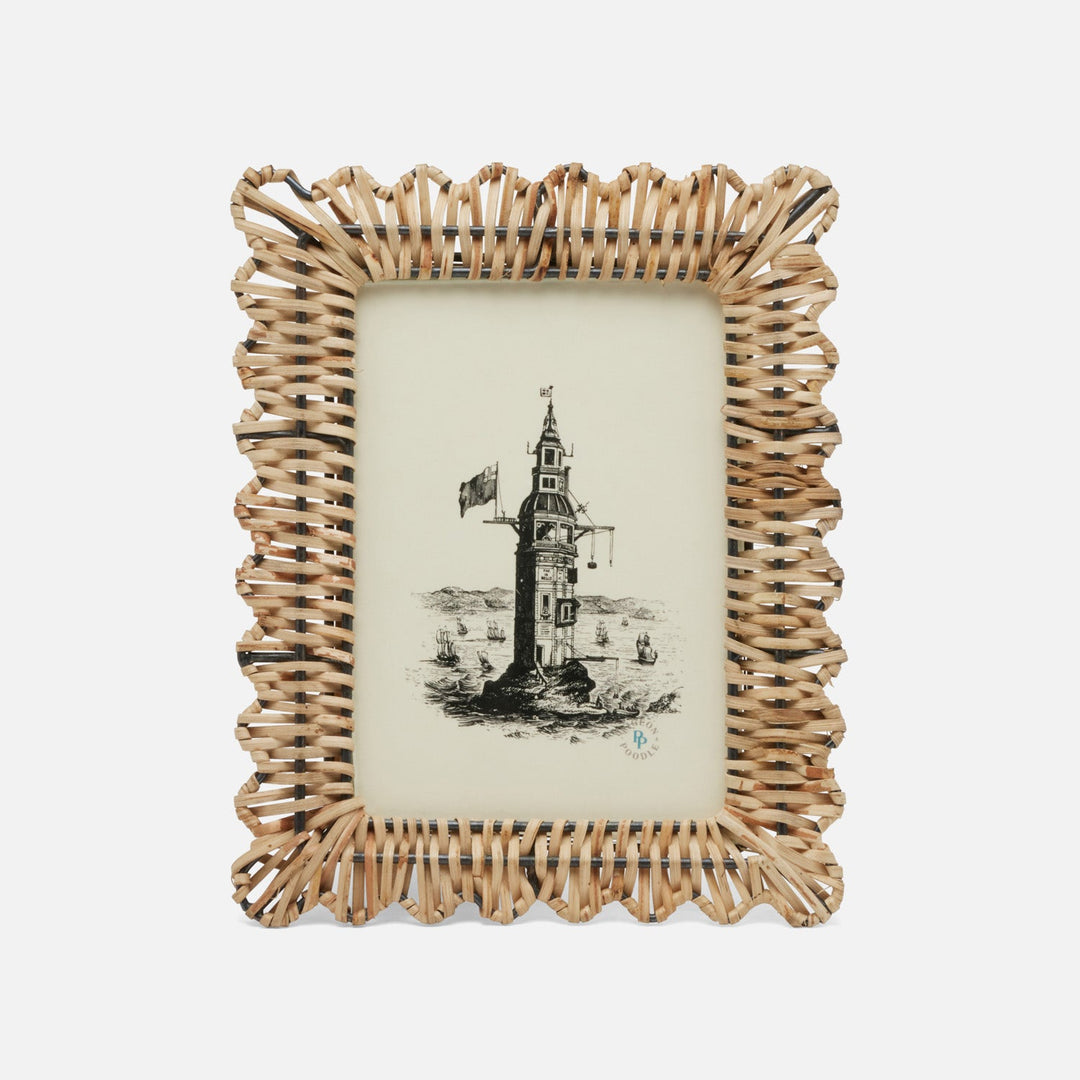 Sevona, Natural, Frame, 5"X7", Bamboo Cane/Metal
