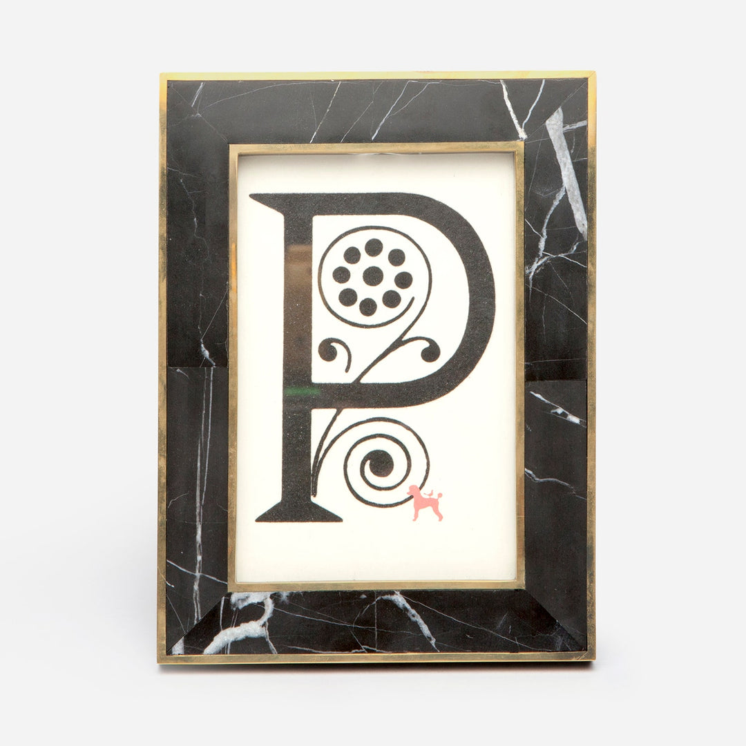 Thun, Nero/Brass, Frame, 4"X6", Marble/Metal