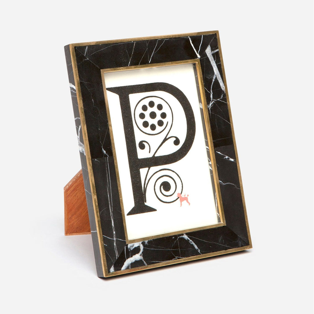 Thun, Nero/Brass, Frame, 4"X6", Marble/Metal
