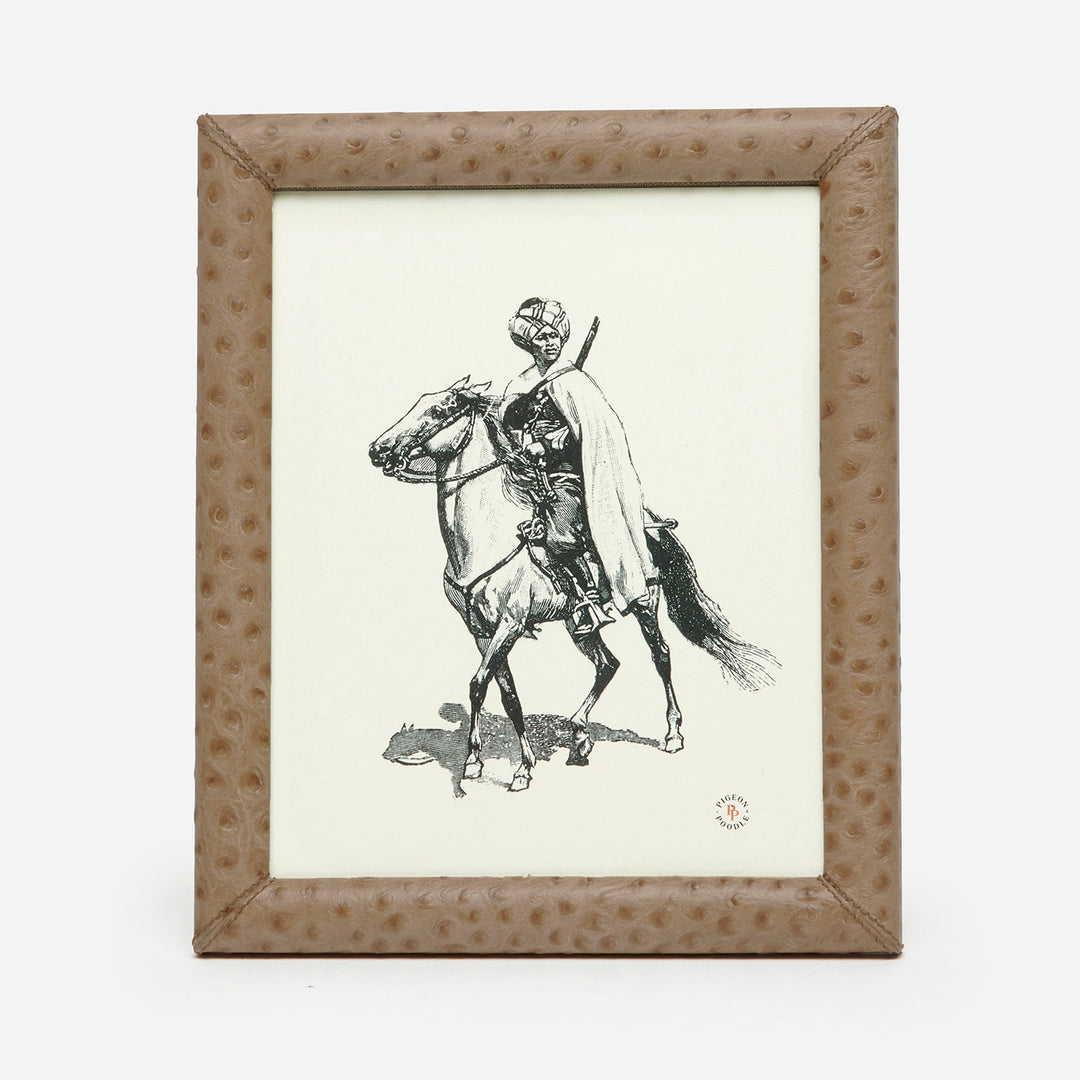 Witney, Oat Brown Ostrich, Frame, 8"X10", Full-Grain Leather