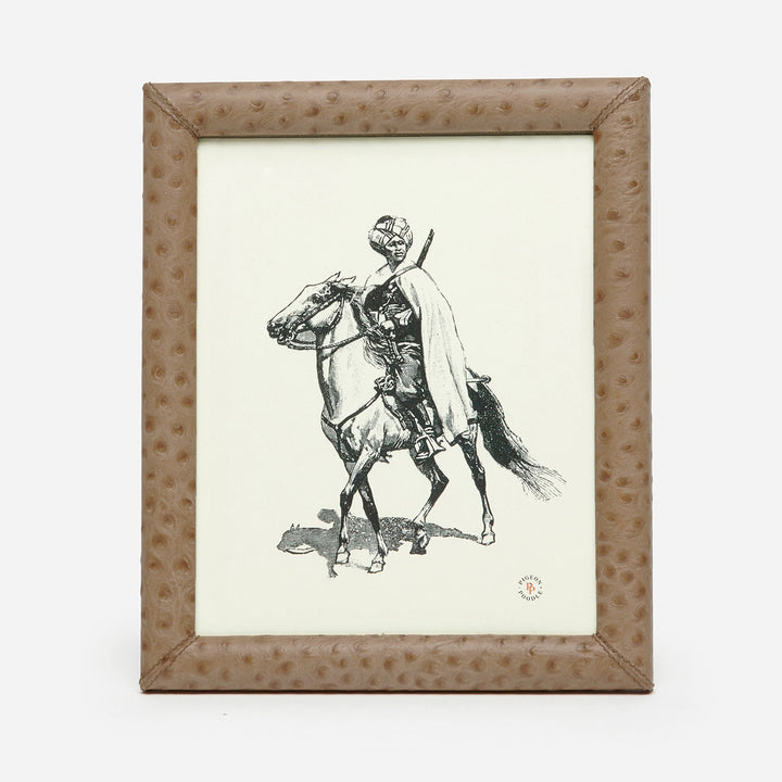 Witney, Oat Brown Ostrich, Frame, 8"X10", Full-Grain Leather