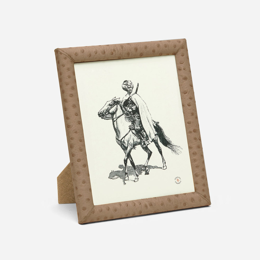 Witney, Oat Brown Ostrich, Frame, 8"X10", Full-Grain Leather