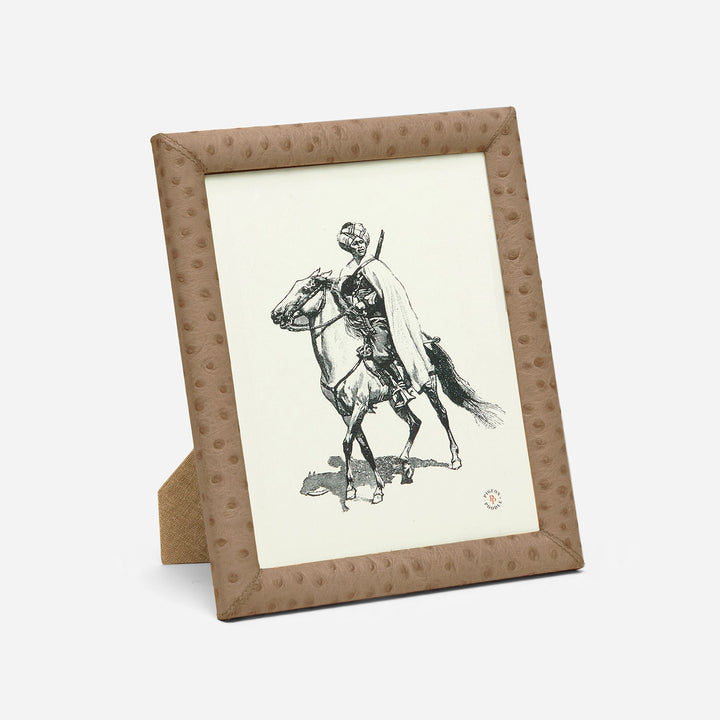 Witney, Oat Brown Ostrich, Frame, 8"X10", Full-Grain Leather