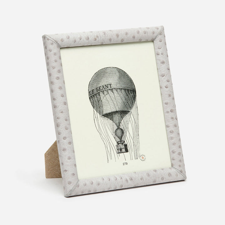 Witney, Light Gray Ostrich, Frame, 8"X10", Full-Grain Leather