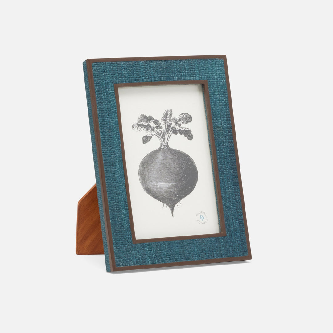 Aberdeen, Teal/Brown, Frame, 4"X6", Abaca/Resin