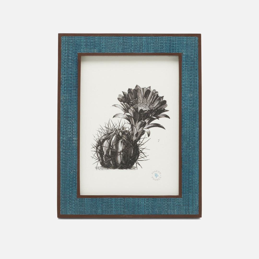 Aberdeen, Teal/Brown, Frame, 5"X7", Abaca/Resin