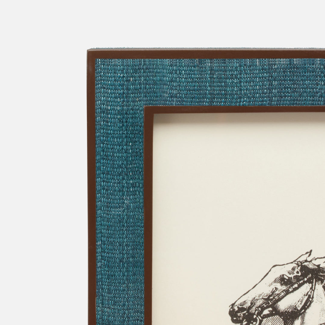 Aberdeen, Teal/Brown, Frame, 8"X10", Abaca/Resin