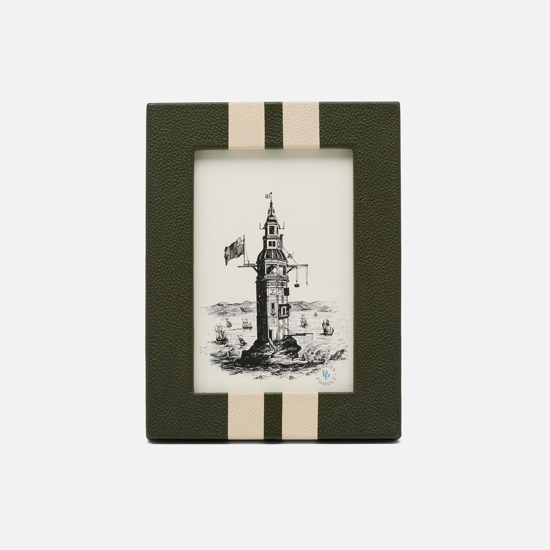 Blake, Forest/Cream, Frame, 4"X6", Full-Grain Leather
