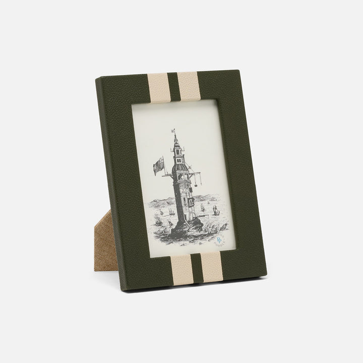 Blake, Forest/Cream, Frame, 4"X6", Full-Grain Leather