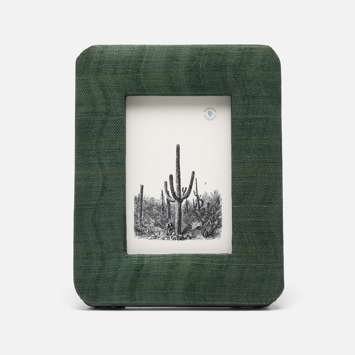 Halle, Dark Green, Frame, Silken Abaca, 4"X6"
