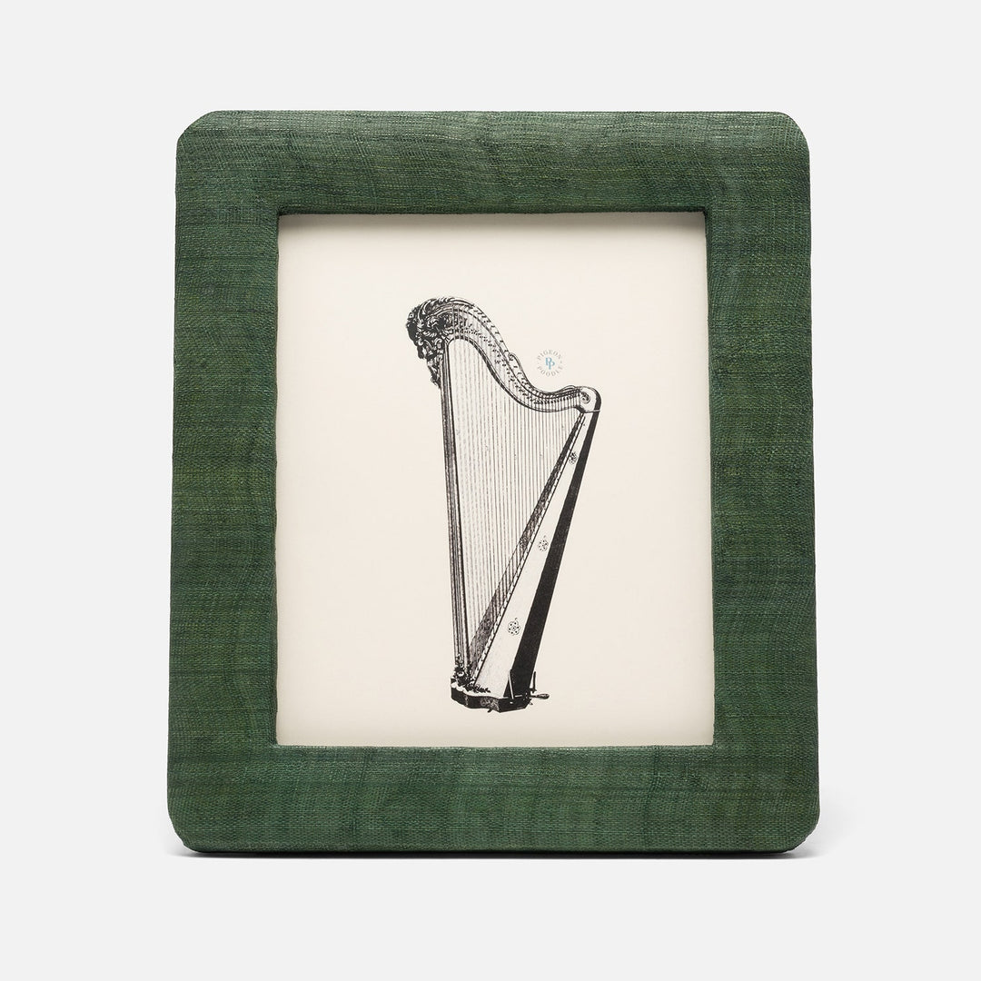 Halle, Dark Green, Frame, Silken Abaca, 8"X10"