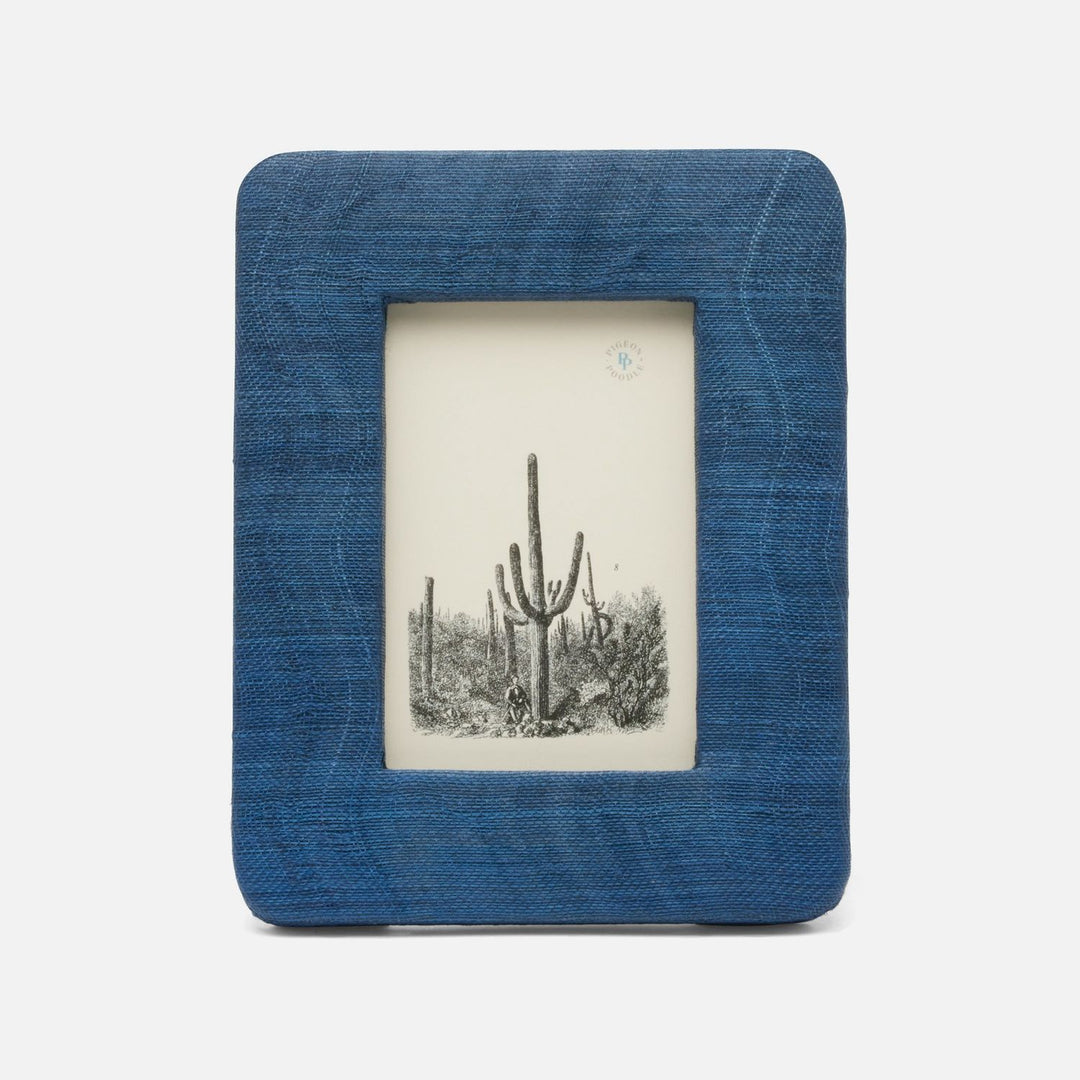 Halle, Navy, Frame, 4"X6", Silken Abaca