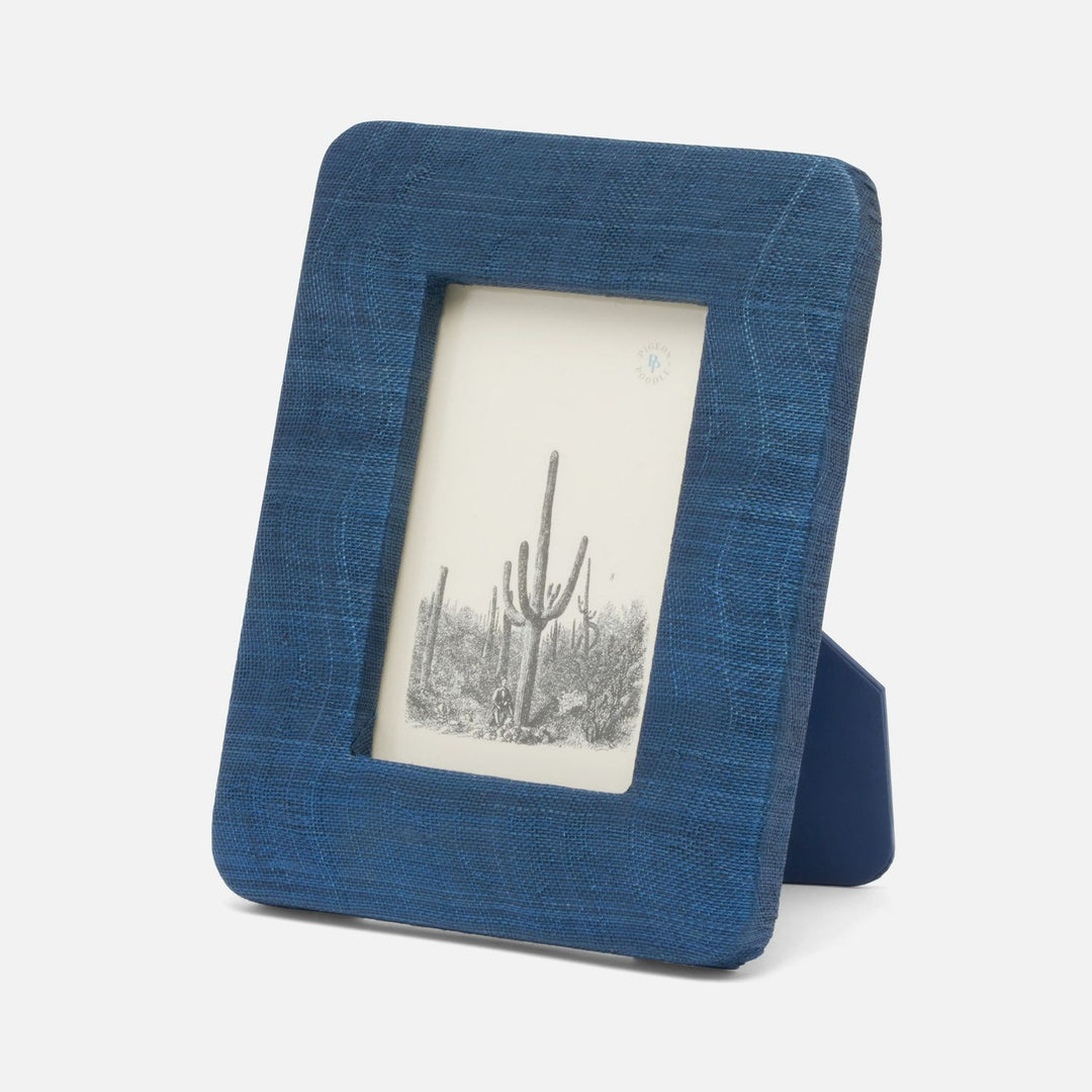Halle, Navy, Frame, 4"X6", Silken Abaca
