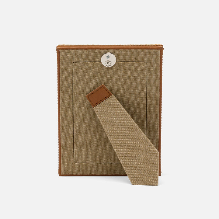 Hanford, Natural/Saddle, Frame, 4"X6", Raffia/Leather