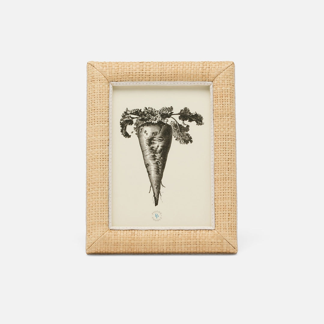 Hanford, Natural/White, Frame, 5"X7", Raffia/Leather