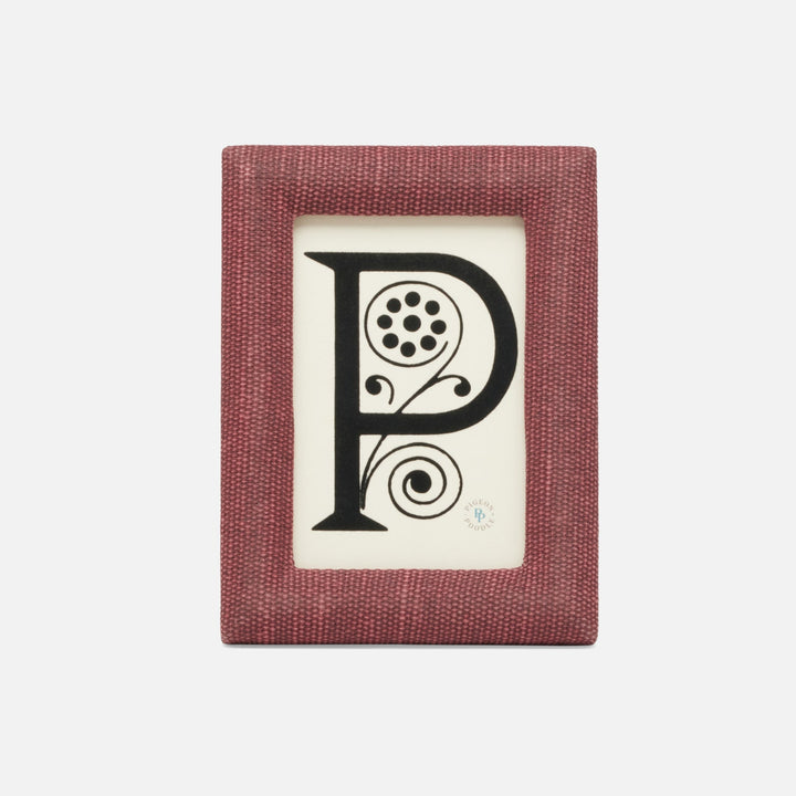 Kemi, Burgundy, Frame, 4"X6", Cotton Jute