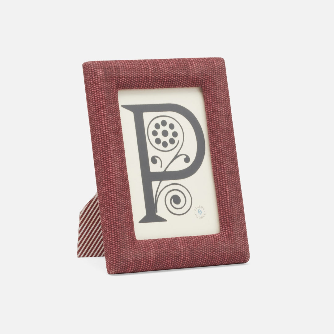 Kemi, Burgundy, Frame, 4"X6", Cotton Jute