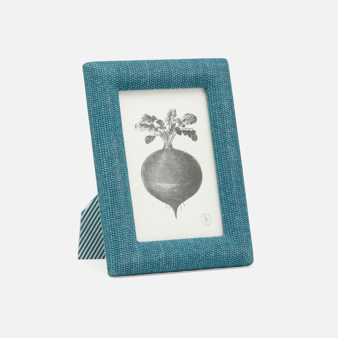 Kemi, Dark Teal, Frame, 4"X6", Cotton Jute