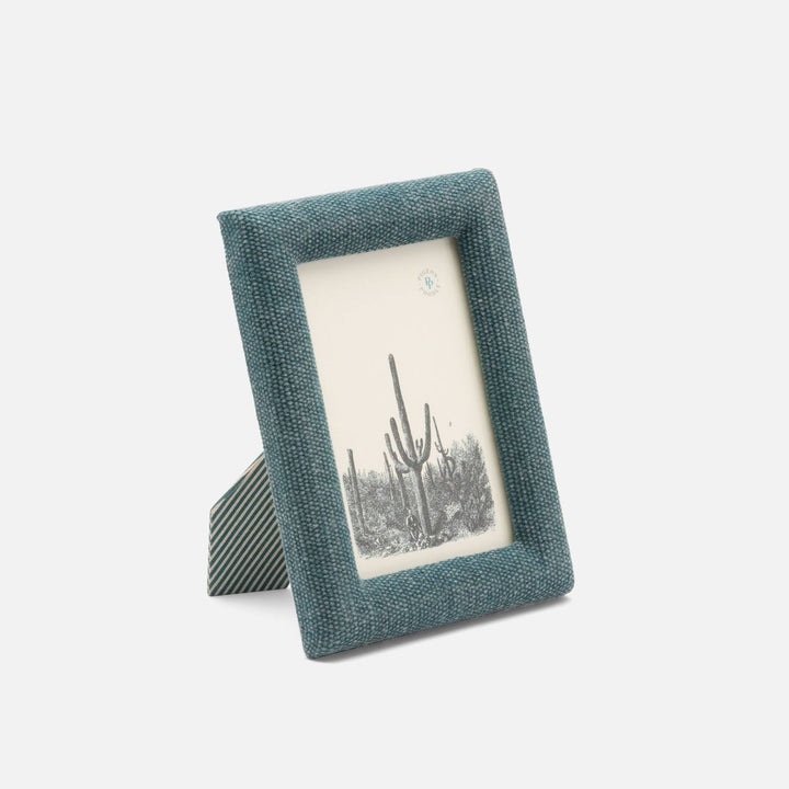 Kemi, Teal, Frame, 4"X6", Cotton Jute