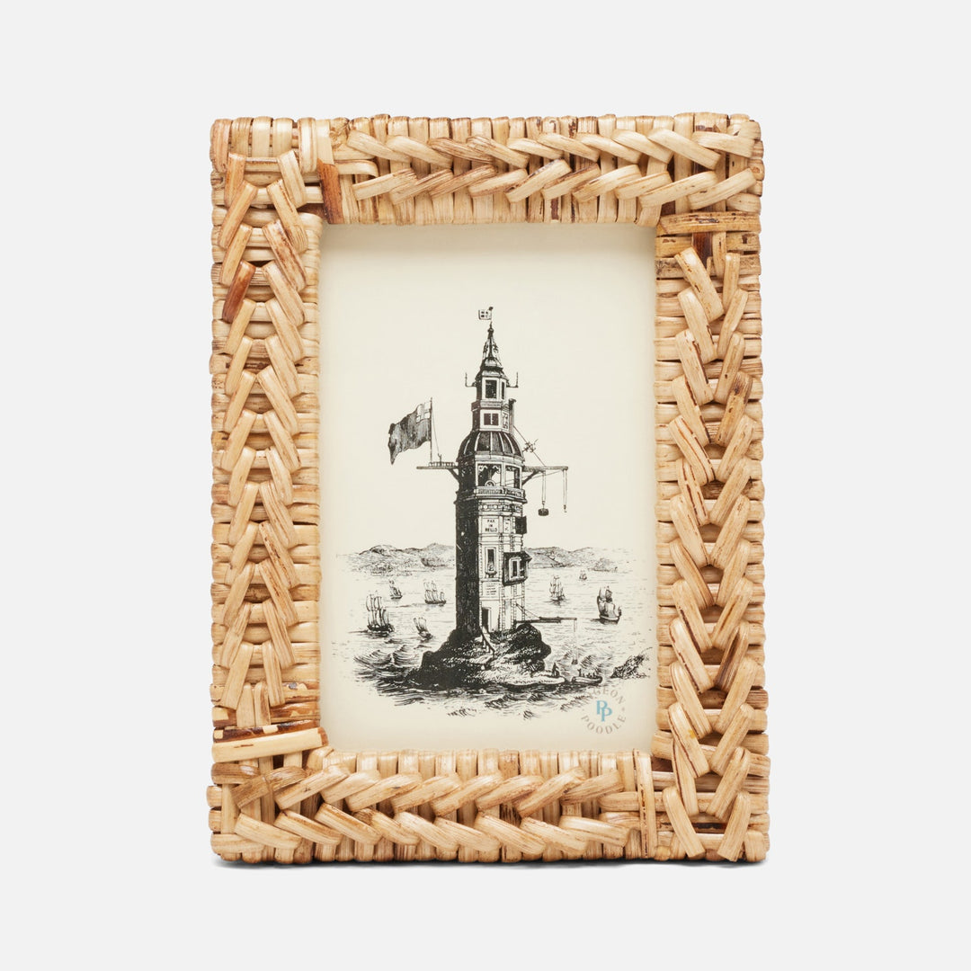Meribel, Natural, Frame, 4"X6", Woven Bamboo