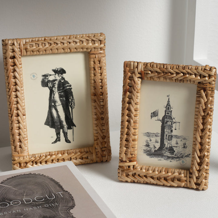 Meribel, Natural, Frame, 5"X7", Woven Bamboo