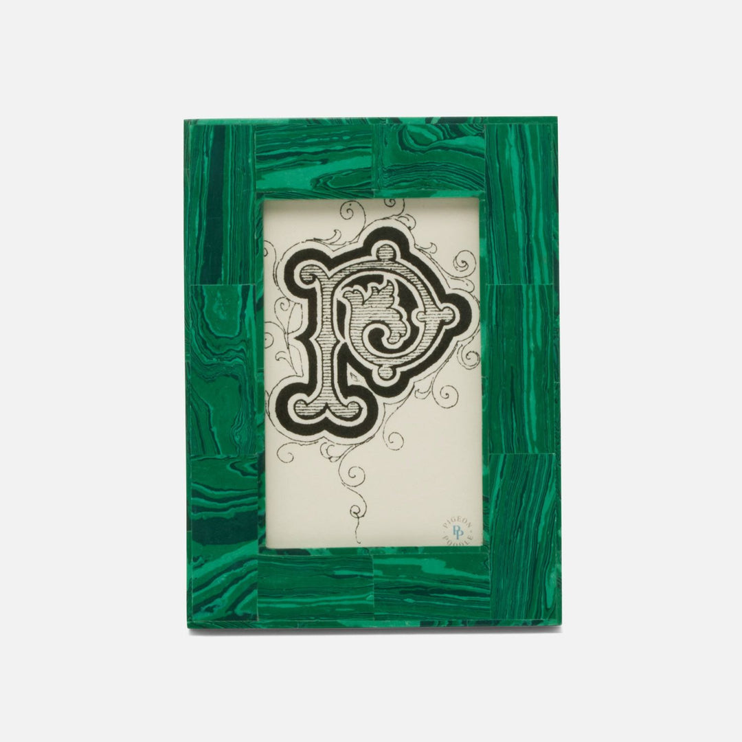 Olten, Malachite Marbled, Frame, 4"X6", Synthetic Stone