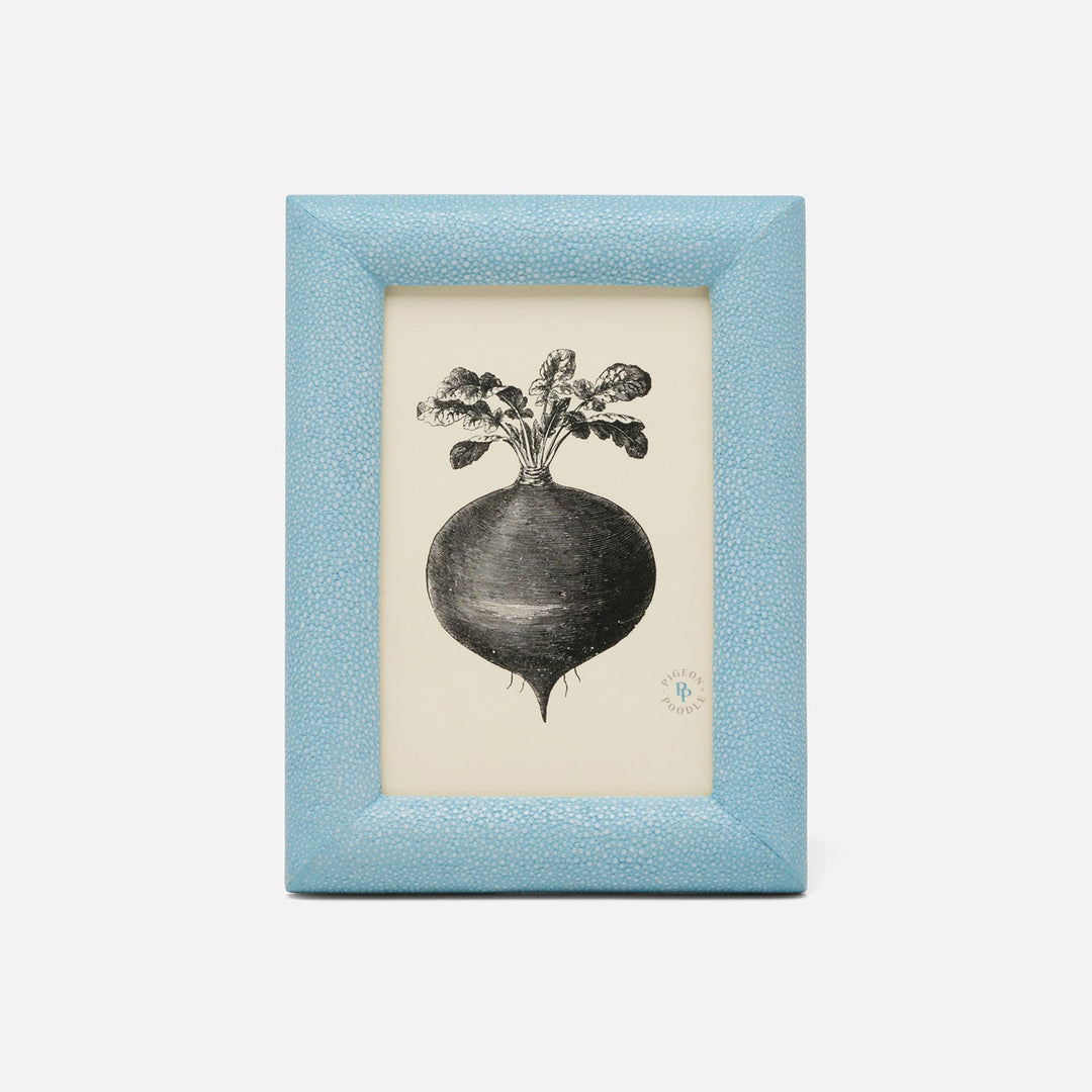 Oxford, Powder Blue, Frame, 4"X6", Realistic Faux Shagreen