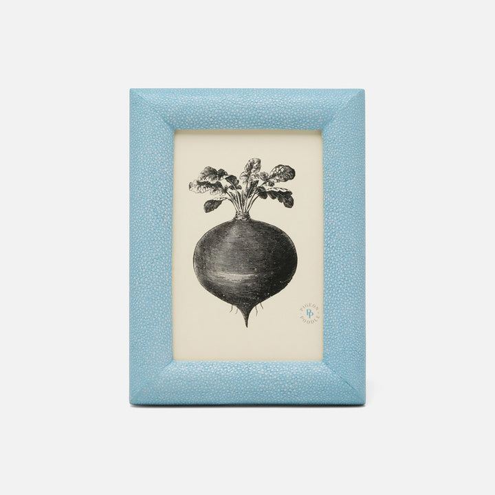 Oxford, Powder Blue, Frame, 4"X6", Realistic Faux Shagreen