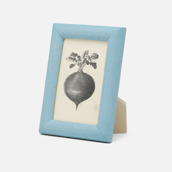 Oxford, Powder Blue, Frame, 4"X6", Realistic Faux Shagreen