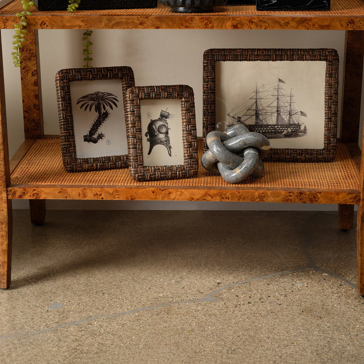 Selma, Brown, Frame, 5"X7", Lattice Abaca