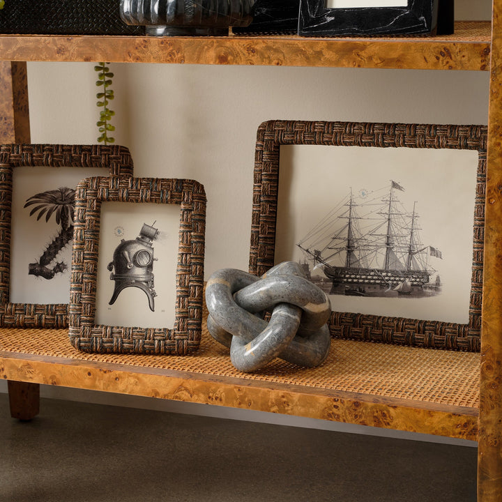 Selma, Brown, Frame, 8"X10", Lattice Abaca