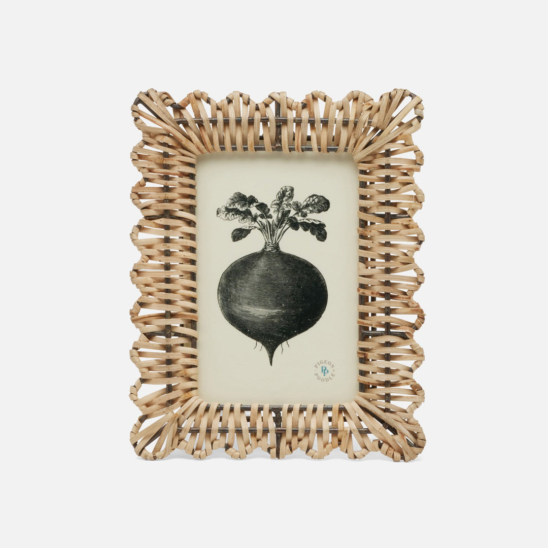 Sevona, Natural, Frame, 4"X6", Bamboo Cane/Metal