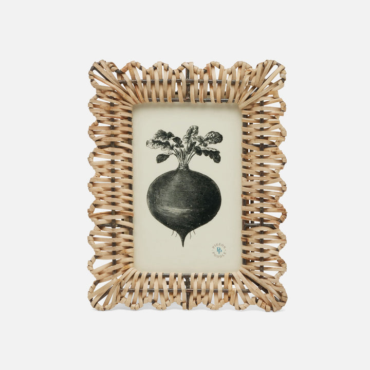 Sevona, Natural, Frame, 4"X6", Bamboo Cane/Metal