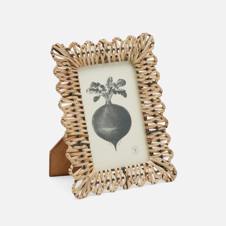 Sevona, Natural, Frame, 4"X6", Bamboo Cane/Metal